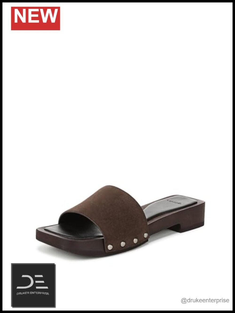 Leather and Suede Slides Sandals - Women's Summer Slippers